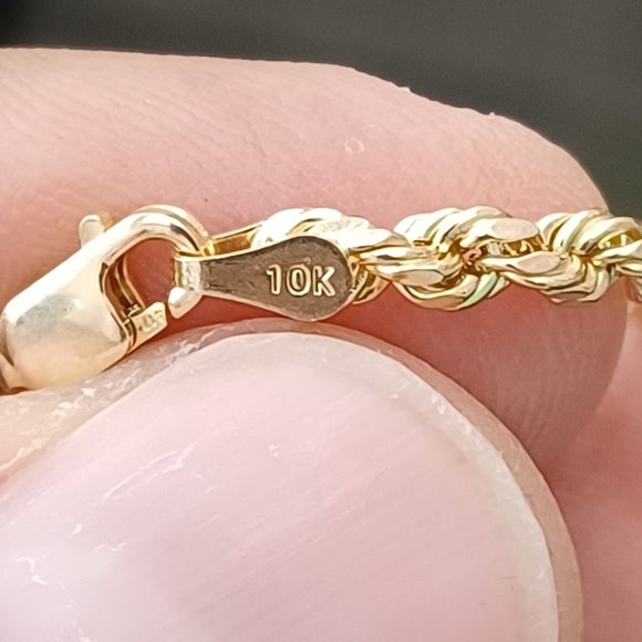 Stamped Jewelry Kt Real Gold Rope Chain 24 Inches Poshmark